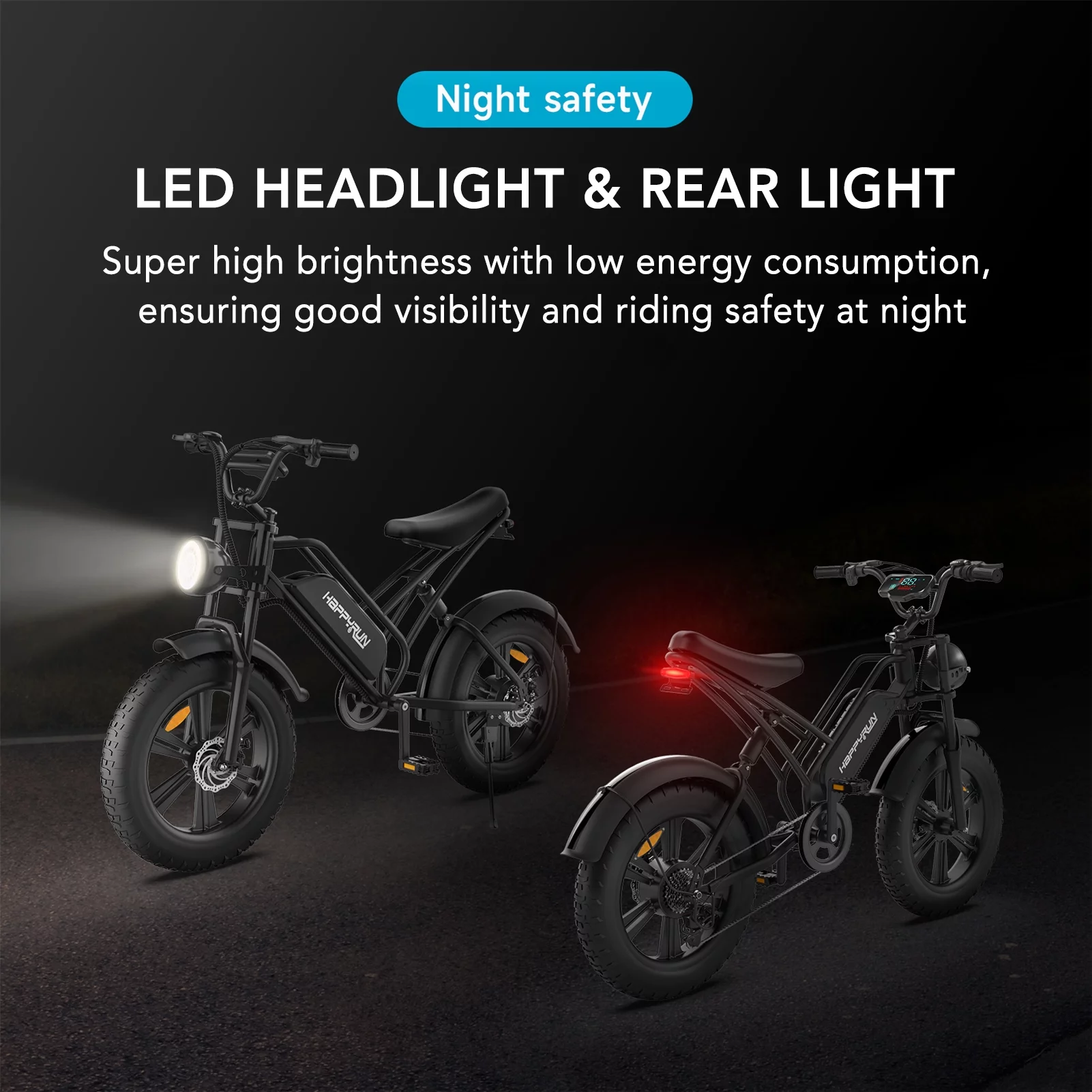 HAPPYRUN 20*4.0'' Fat Tire Electric Bicycle 750W E-Bike with 48V 18Ah Removable Battery, Ideal for All Ages