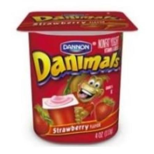 Danimals Strawberry Nonfat Yogurt, 4 Ounce Cup - 48 per CASE.