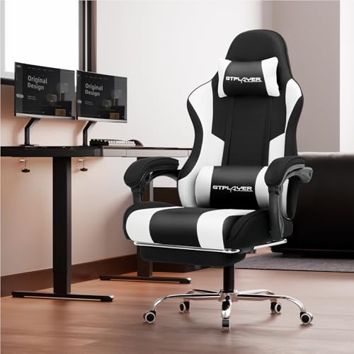 GTPLAYER Gaming Chair, Computer Chair with Footrest and Lumbar Support
