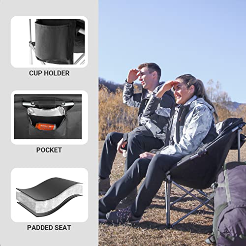 KingCamp Oversized XL Camping Chair, Heavy Duty 500lbs Folding Couch for Adults