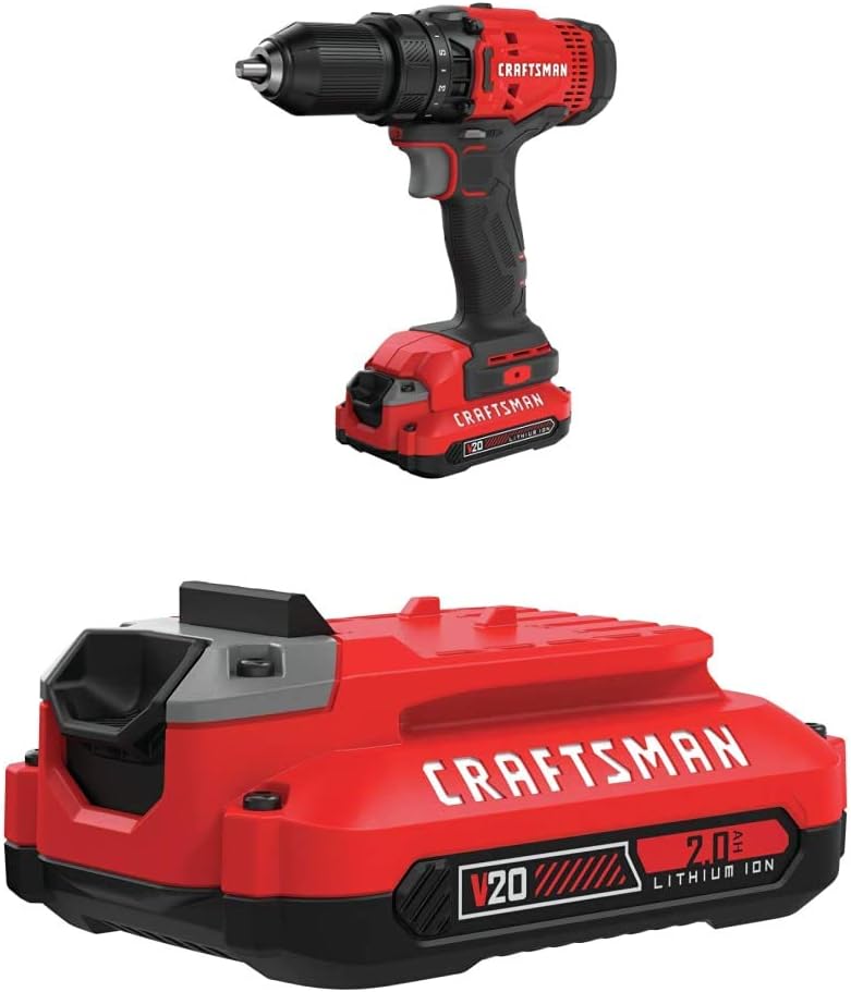 CRAFTSMAN V20* Cordless Drill/Driver Kit (CMCD700C1) Pack of 2