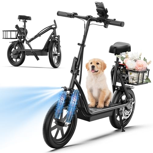 WERHY Electric Scooter, 8.5"/10"/14" Tire, Powerful 350/500W Motor, Top Speed 19/22 MPH, 21-28Miles Max Range