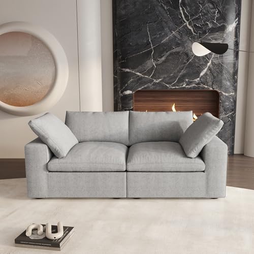 160.6" Cloud Couch Modular Sectional Sofa for Livingroom,Oversized Convertible Sofa with Storage Ottomans,6 Seat Wide Couches