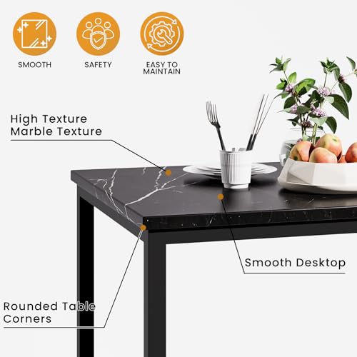 Recaceik Dining Table Set for 6, Faux Marble 7 Piece Dining Table Set with Chairs