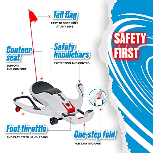 Rollplay Nighthawk Electric Ride On Toy for Ages 6 & Up with 12V 7AH Rechargeable Battery, Side Handlebars for Steering, Tall Rear Safety Flag