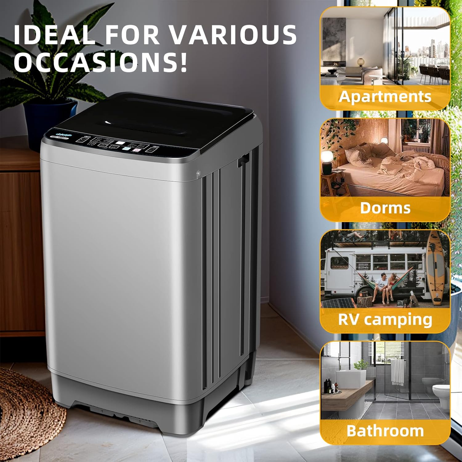 XQB201A-GREY6-002 Washing Machine, Grey - Smart Home Appliances