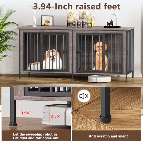 EasyCom 39.96" XL Wooden Large Dog Crate Furniture for Medium and Large Breed