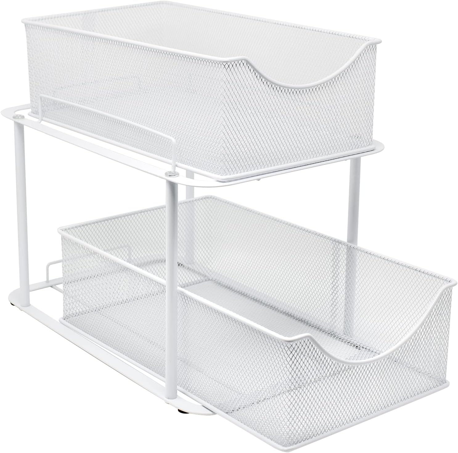 Sorbus® 2 Tier Organizer Baskets with Mesh Sliding Drawers Ideal Cabinet, Countertop, Pantry, Under the Sink, and Desktop Organizer for Bathroom