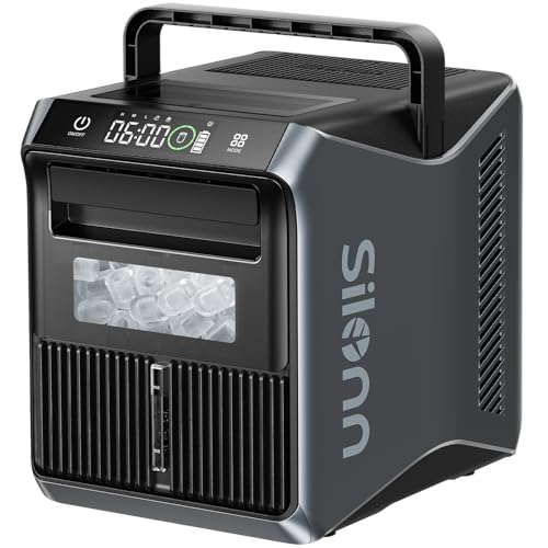Nugget Ice Maker Countertop, Silonn Chewable Pellet Ice Machine with Self-Cleanin Function, 33lbs/24H Portable Ice Makers for Home Kitchen Officce
