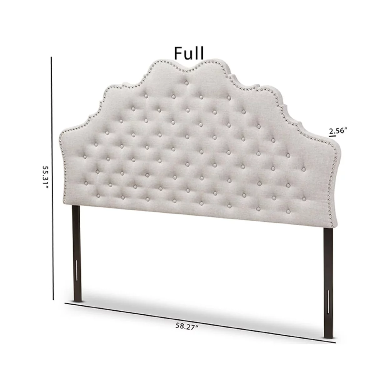 Baxton Studio Hilda Modern and Contemporary Greyish Beige Fabric Full Size Headboard,Wholesale Interiors