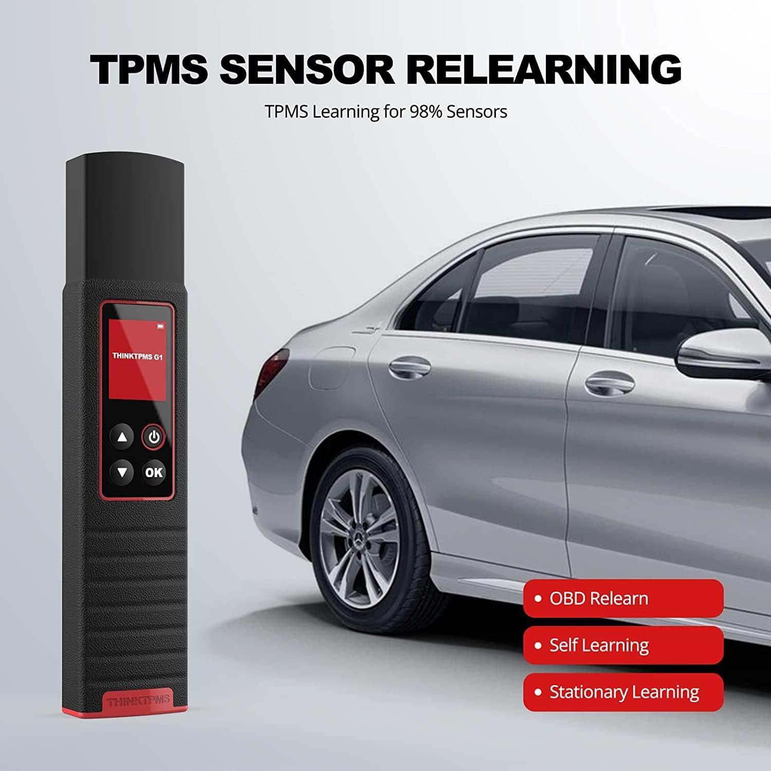 THINKCAR TPMS Relearn Tool THINKTPMS G1 Activate 315/433MHz Universal Sensors, Unlimited Programming Tool, Activate 98% OEM Tire Sensors