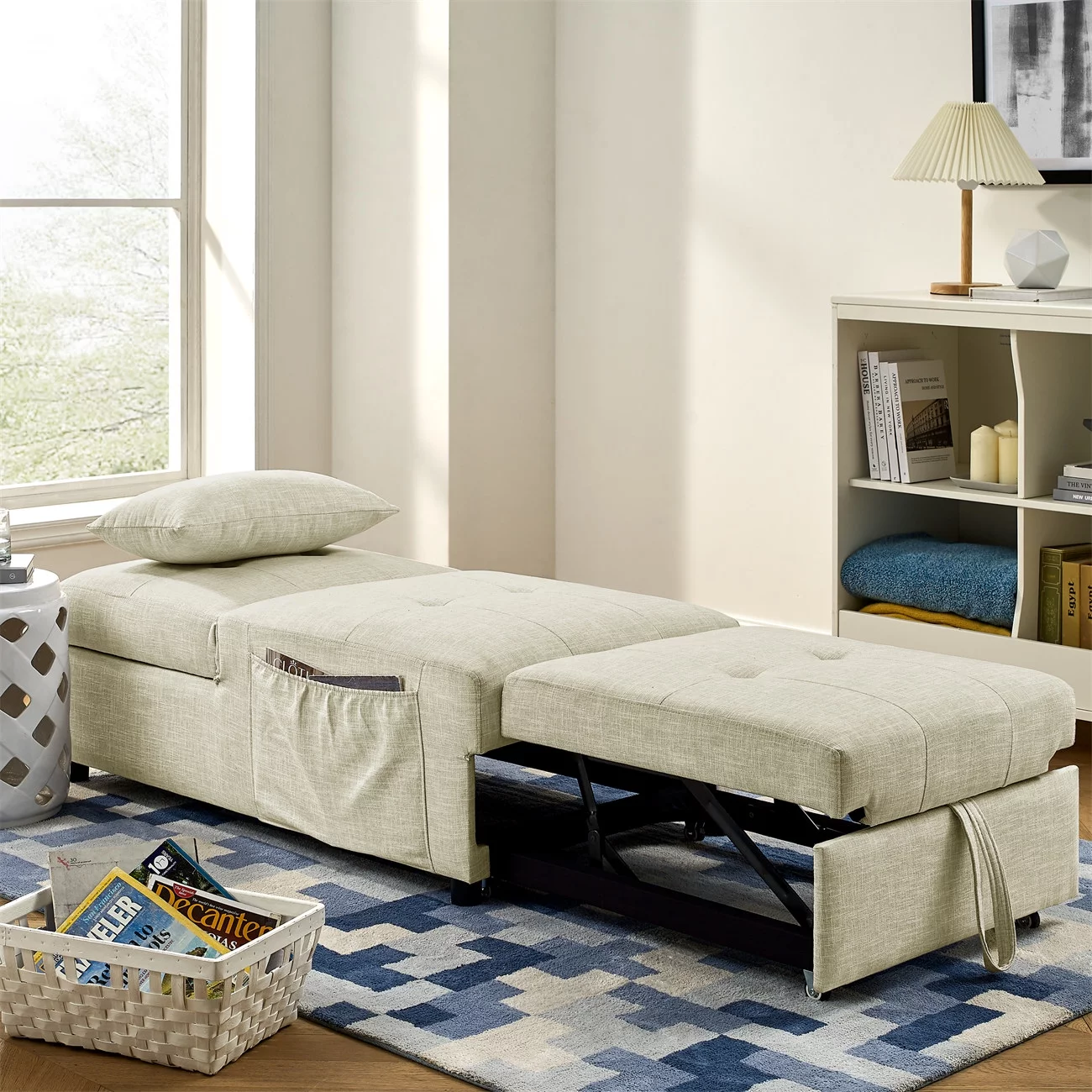 Folding Sofa Bed Chair, 4in1 Multi-Function Single Folding Ottoman Sleeper Sofa Bed w/Storage Bag