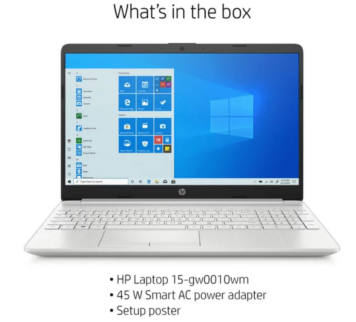 HP Laptop 15"6 Inch 1366x768 (HD) 220 Nits | AMD Ryzen 3 3250U 2.6 GHz | 4GB DDR4 SDRAM, 1TB HDD + 128GB SSD | Windows 10 Home | Natural Silver