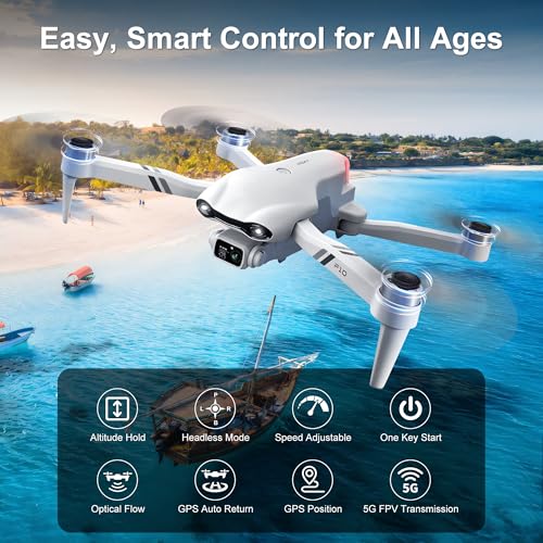 Drone with Camera for Adults 4K, Upgraded 4.5inch LCD RC Screen, GPS 2-Axis Gimbal Quadcopter Brushless Motor, Auto Return, Follow Me, Waypoint Fly
