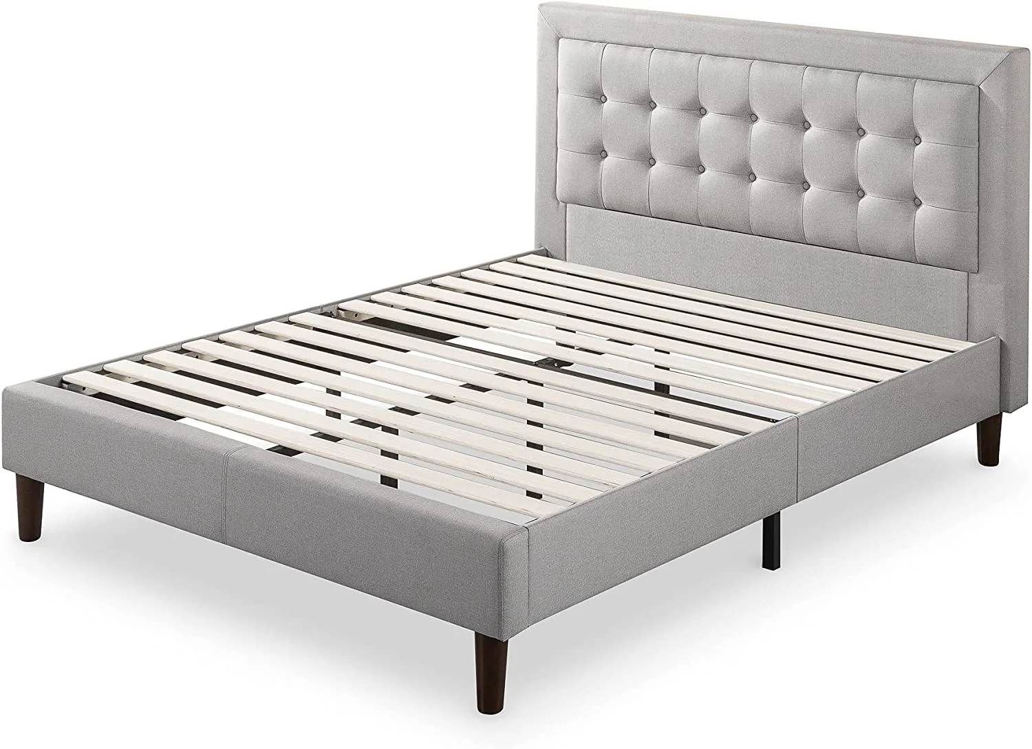 Zinus Dachelle Upholstered Platform Bed Frame Mattress Foundation Wood Slat Support No Box Spring Needed Easy Assembly Queen