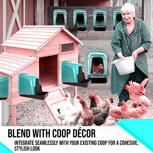 Nesting Boxes for Chicken Coops | Roll Away Hen House for Laying Eggs | Durable Plastic Chick Brooder Box with Perch & Pull Out Egg Tray for Poultry