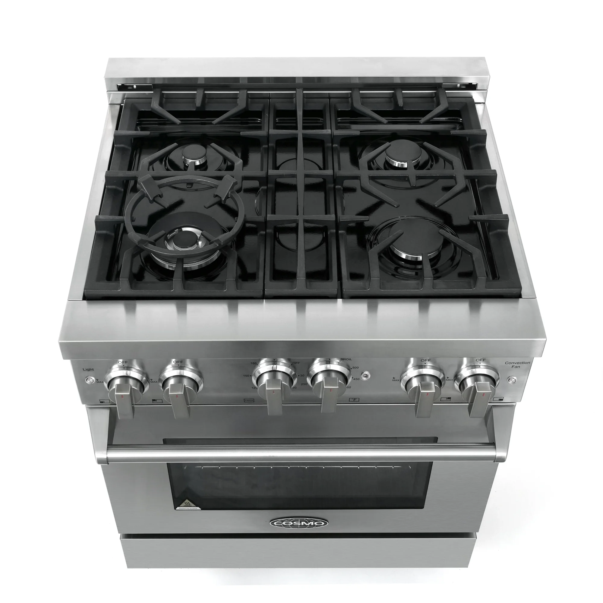 Cosmo 2 Piece Kitchen Appliance Package with 30" Freestanding Gas Range Kitchen Stove & 30" Wall Mount Range Hood Kitchen Hood Kitchen Appliance