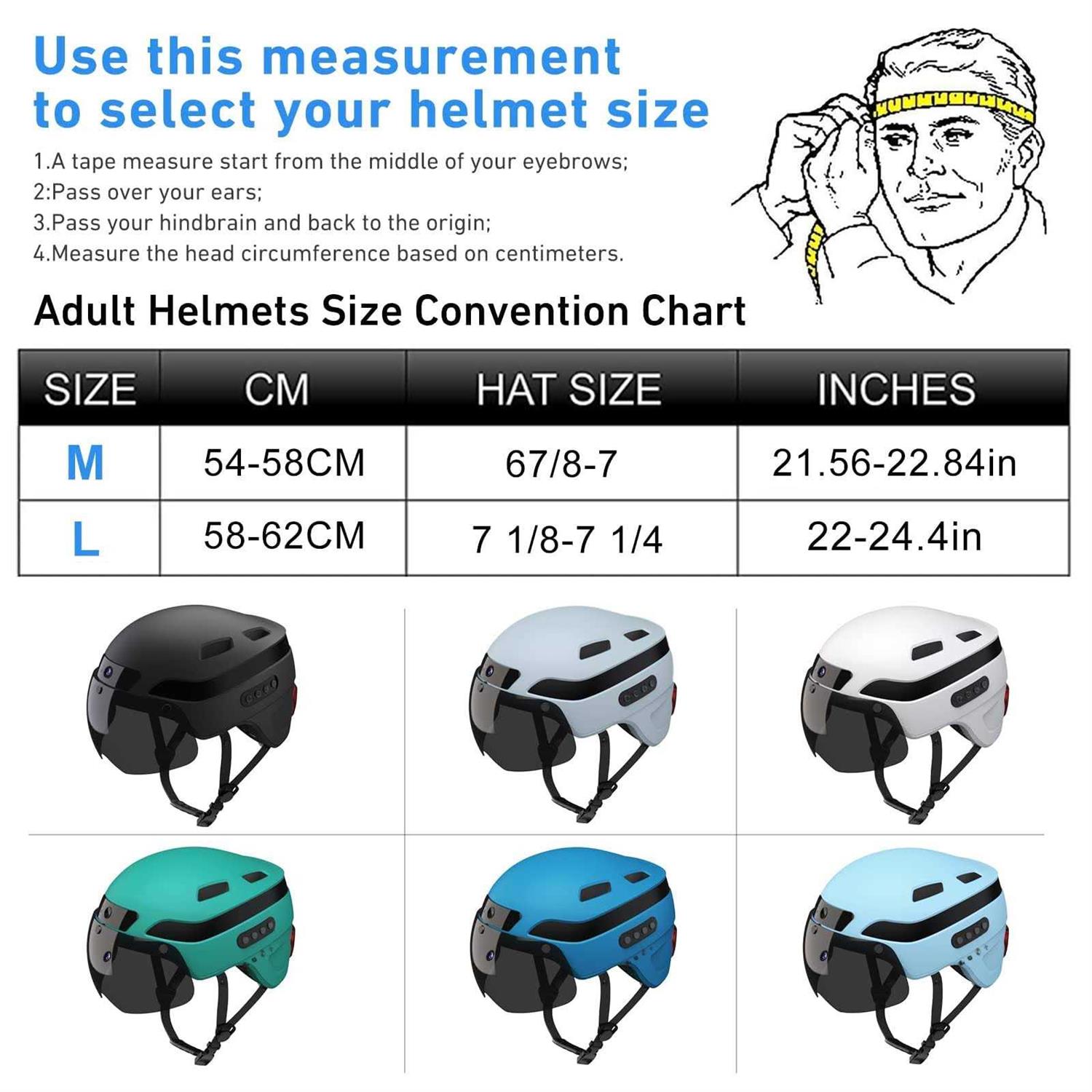 KRACESS KRS-S1 Bike Helmets for Men Smart Helmets for Adults with 1080P 60 fps Sports Camera Dual Antenna Bluetooth Womens Bike Helmet