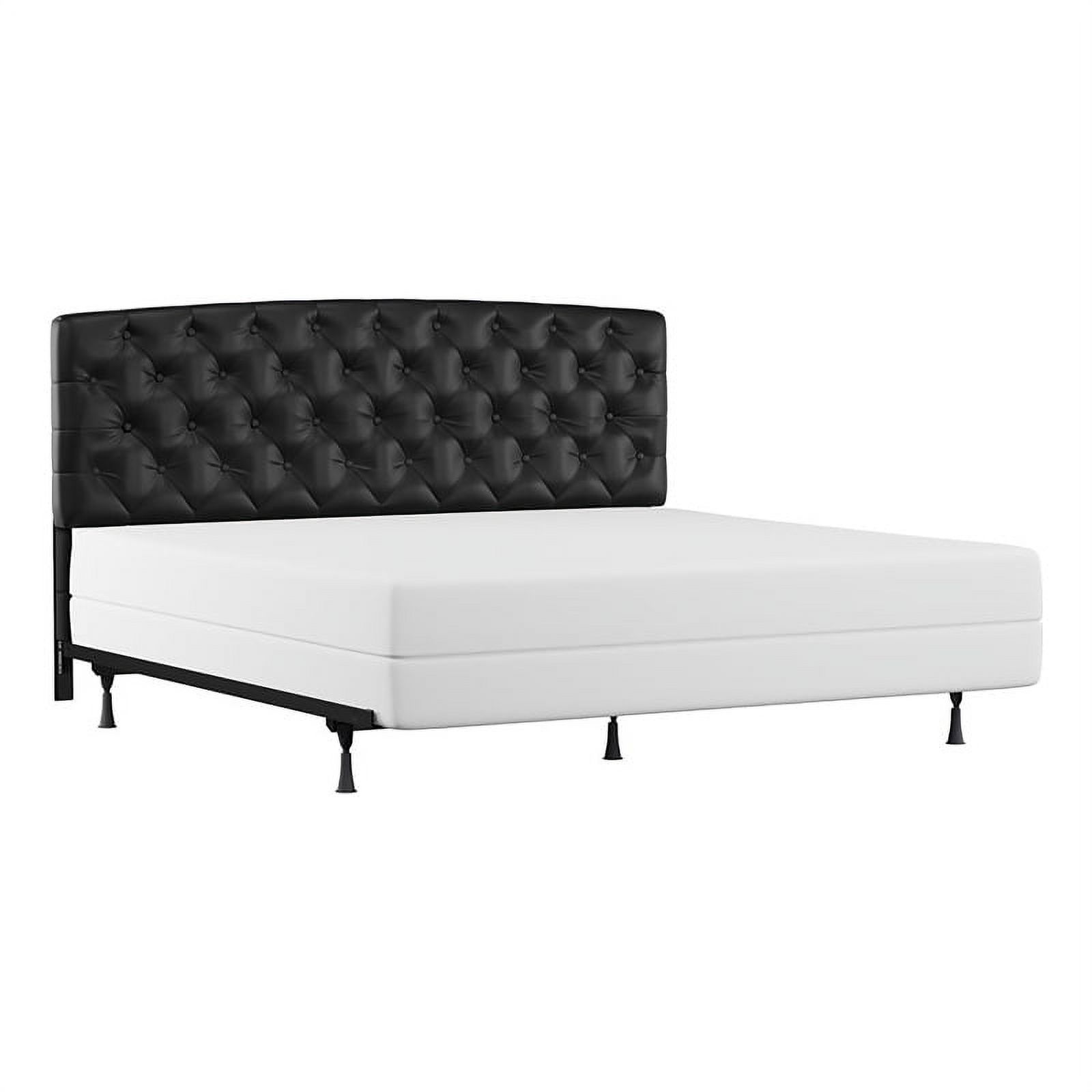 Atlin Designs Faux Leather Tufted King or California King Headboard in Black
