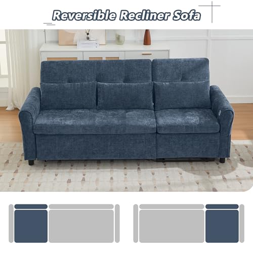 Ball & Cast Convertible Sofa Bed with Reversible Storage Chaise,Linen Sleeper Sofa Couch L Shaped Pull Out Couch Bed