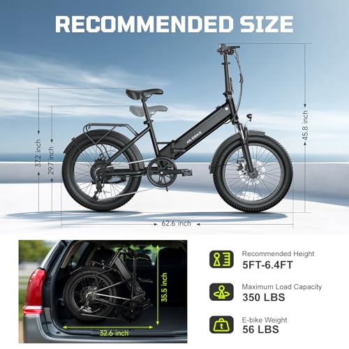 TST Folding Electric Bike for Adults, 1000W Peak Motor EBike with 36V 7.8Ah Removable Battery, Max Range 40 Miles 25 MPH Electric Bicycle