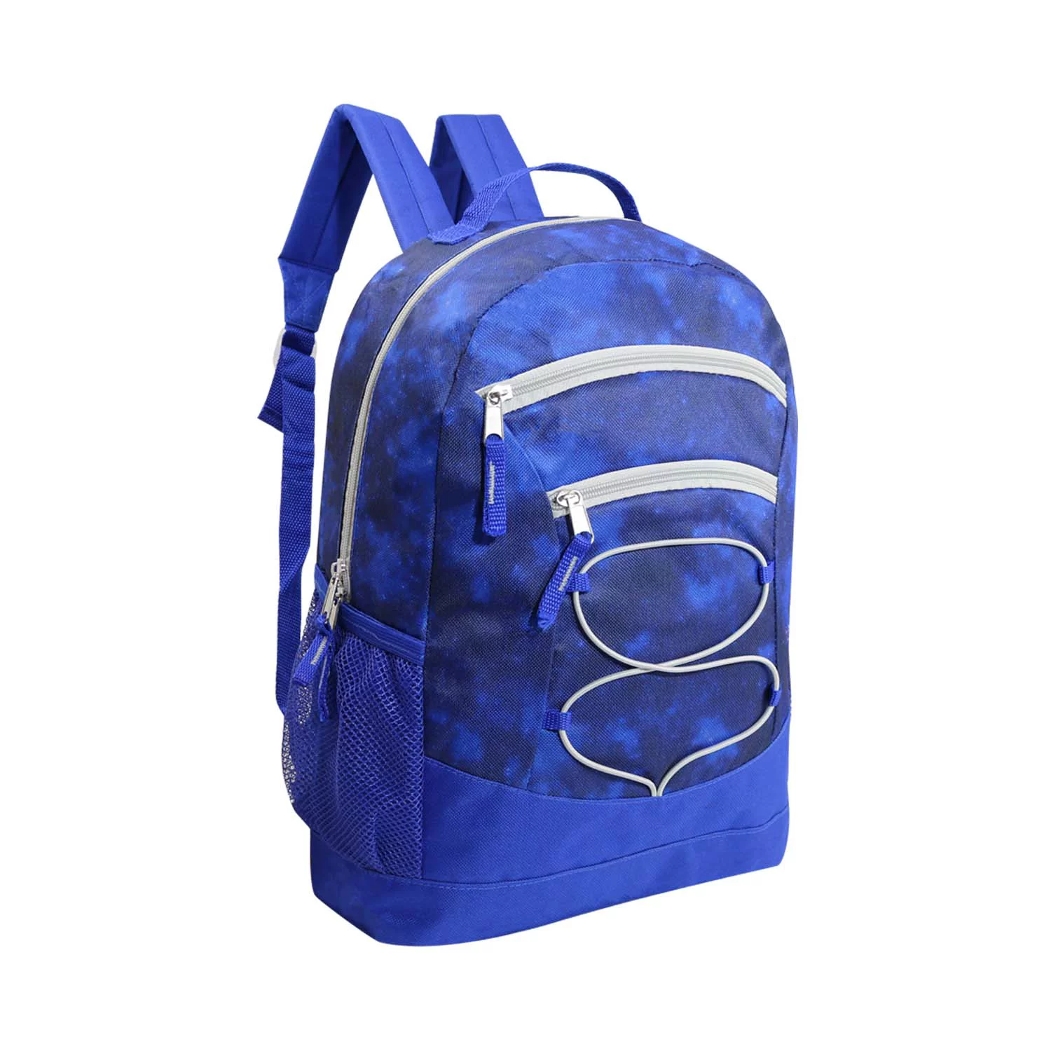 24 Pack - 17 Inch Classic Wholesale Bungee Backpacks in Assorted Colors - Bulk Case of Bookbags