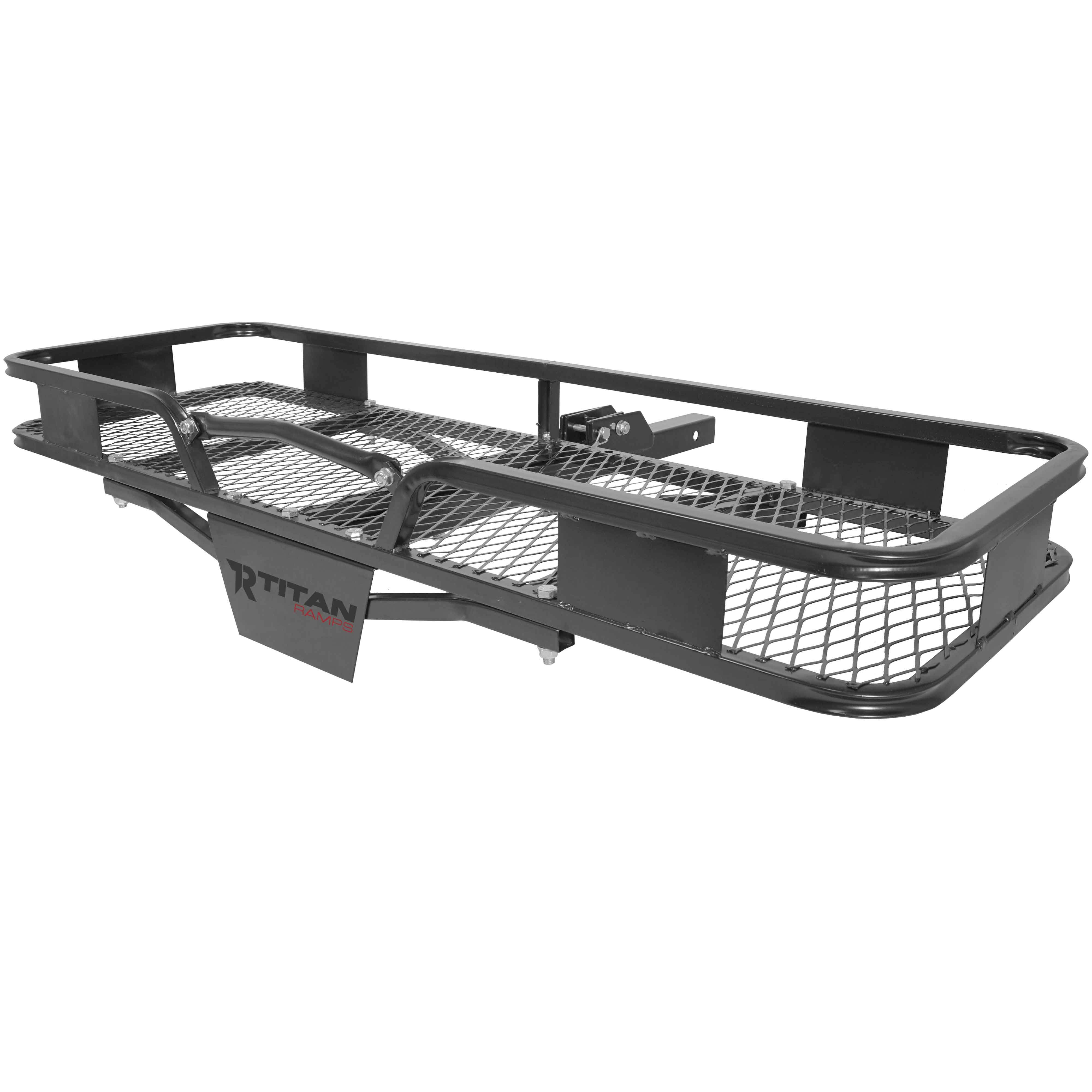 Titan Ramps Hitch Mounted Steel Cargo Carrier Basket 500 lb Capacity 2x22 Receiver