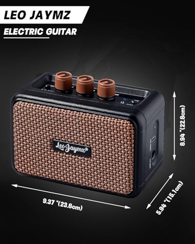 Leo Jaymz 39" Full Size ST Style Electric Guitar Starter Kit with SSH Pickup, 5W Portable Amp, Tuner, Gig Bag, Strap & Accessories (Violet Ocean)