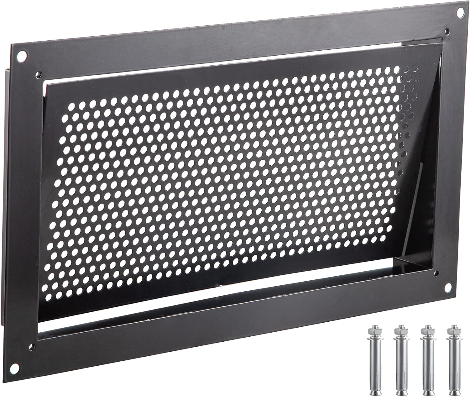 VEVOR Flood Vent, 8" Height x 16" Width x 2" Depth Foundation Flood Vent, to Reduce Foundation Damage and Flood Risk, Black, Wall Mounted