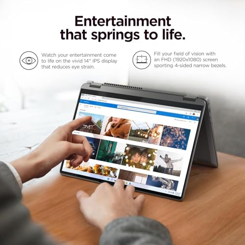 Lenovo IdeaPad Flex 5i 2-in-1 Laptop (14" FHD+ Touchscreen, Intel Core i3-1215U, 8GB RAM, 256GB SSD) Convertible, Fingerprint, FHD Webcam