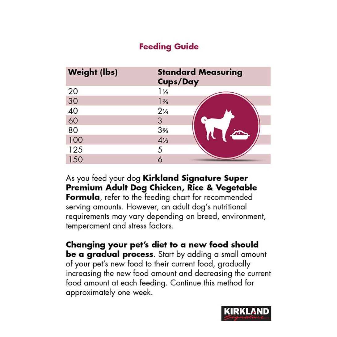 Kirkland Signature Adult Formula Chicken, Rice and Vegetable Dog Food - Pet Supplies online store