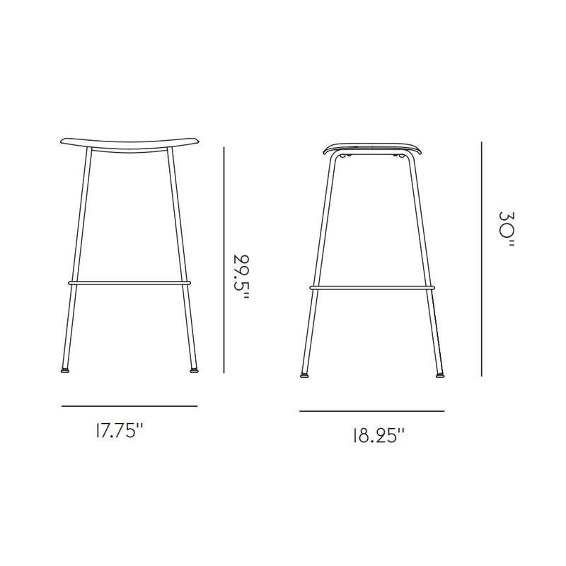 Muuto Fiber Counter Stool ( H) Tube Base Upholstered