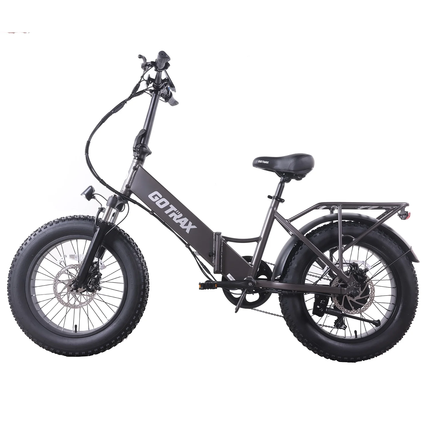 GOTRAX F3 500W Fat Tire Electric Bikes for Adults, 20" x 4" Off Road Tires 20MPH 60miles, Front suspension Folding Commuter E-Bike for Adult
