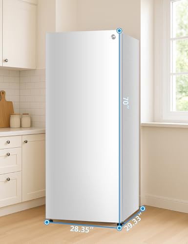 Commercial Cool 11.1 Cu. Ft. Convertible Freezer Refrigerator, Upright Fridge with Glass Shelves, Reversible Door, ENERGY STAR rated, Auto Defrost
