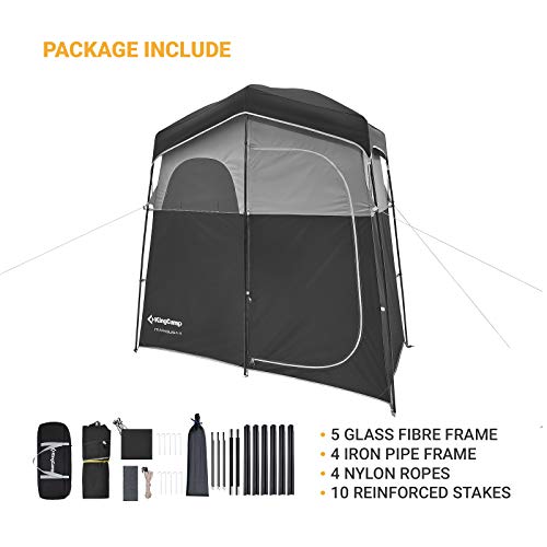 KingCamp Shower Tent, Portable Privacy Tent Outdoor Camping 1/2 Room Toilet Tents with Shower Bag & Dressing Room for Travel Beach Tailgate