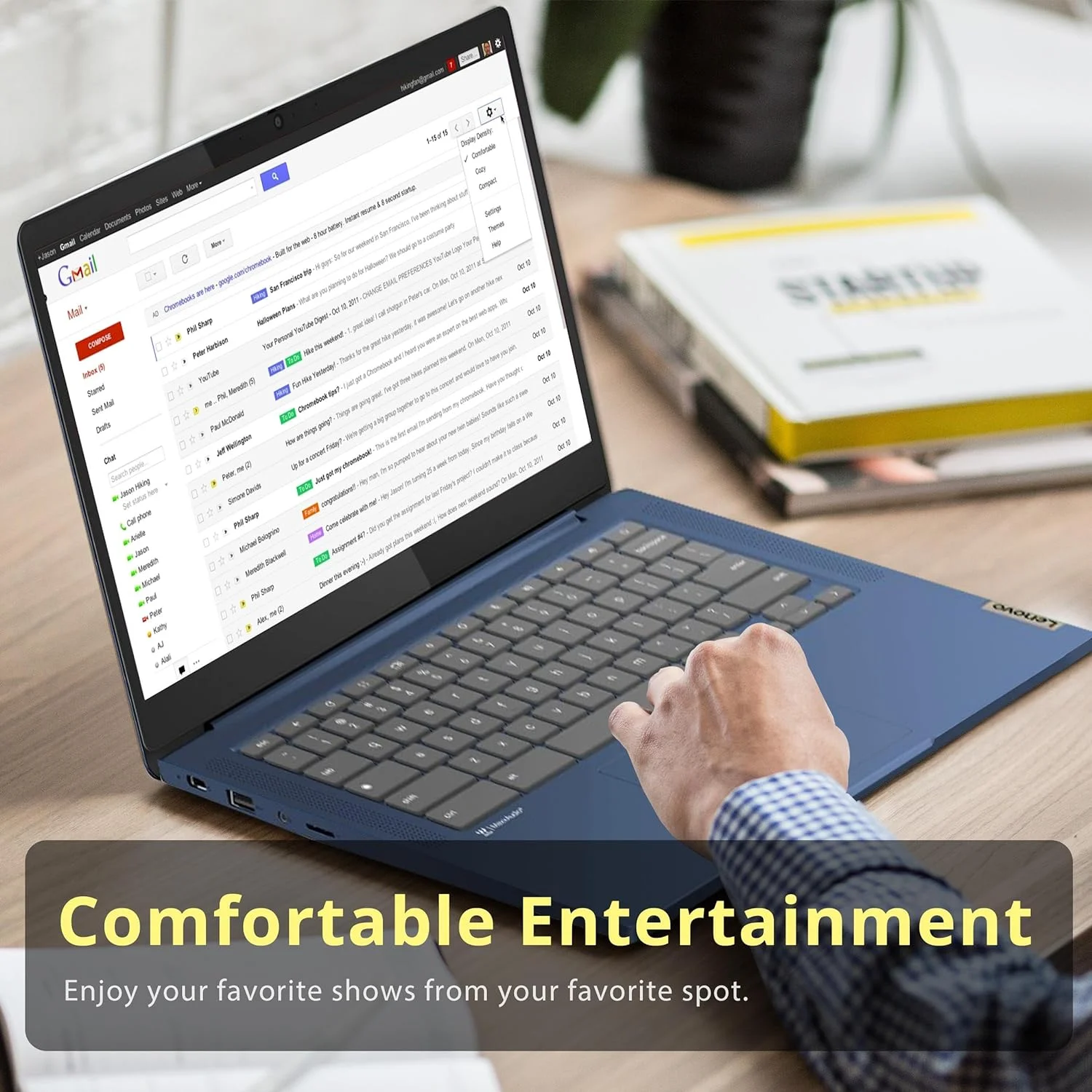 Lenovo IdeaPad Slim 3 Chromebook, 14″ FHD IPS Touchscreen Laptop, MediaTek Kompanio 520 Processor, 4GB RAM, 64GB eMMC, Webcam, Regular Keyboard