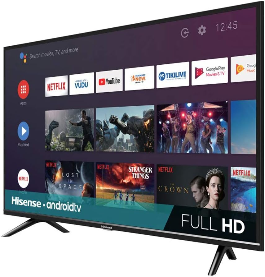 Hisense 43H5500G 43 Inch H55 Series FHD Smart Android TV with DTS Studio Sound Bundle with Premiere Movies Streaming + 37-100 Inch TV Wall Mount +