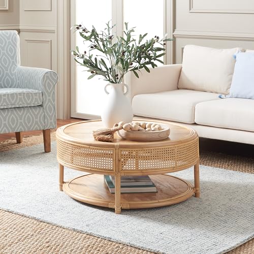 SAFAVIEH Home Collection Arvid Natural Brown Solid Wood Coffee Table (Fully Assembled)