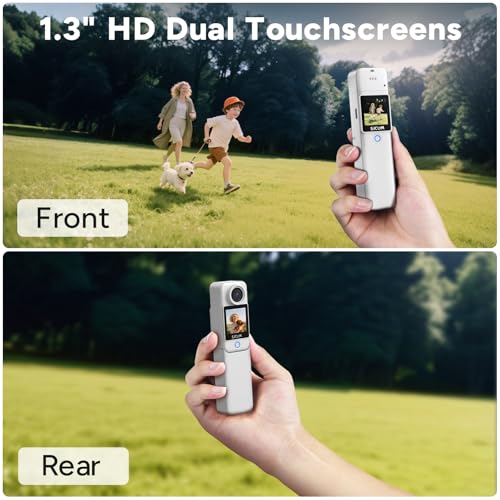 SJCAM C300 4K Action Camera,7H Power Use, 6-Axis Stabilization Pocket Camera,Handheld Dual-Touch Screen Body Camera,30M Waterproof,Gifts for Kids