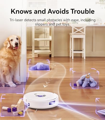 NARWAL Freo X Plus Robot Vacuum and Mop, 7-Week Dust Storage, 7800Pa Suction, Zero Tangles, Tri-Laser Obstacle Avoidance, LiDAR Navigation