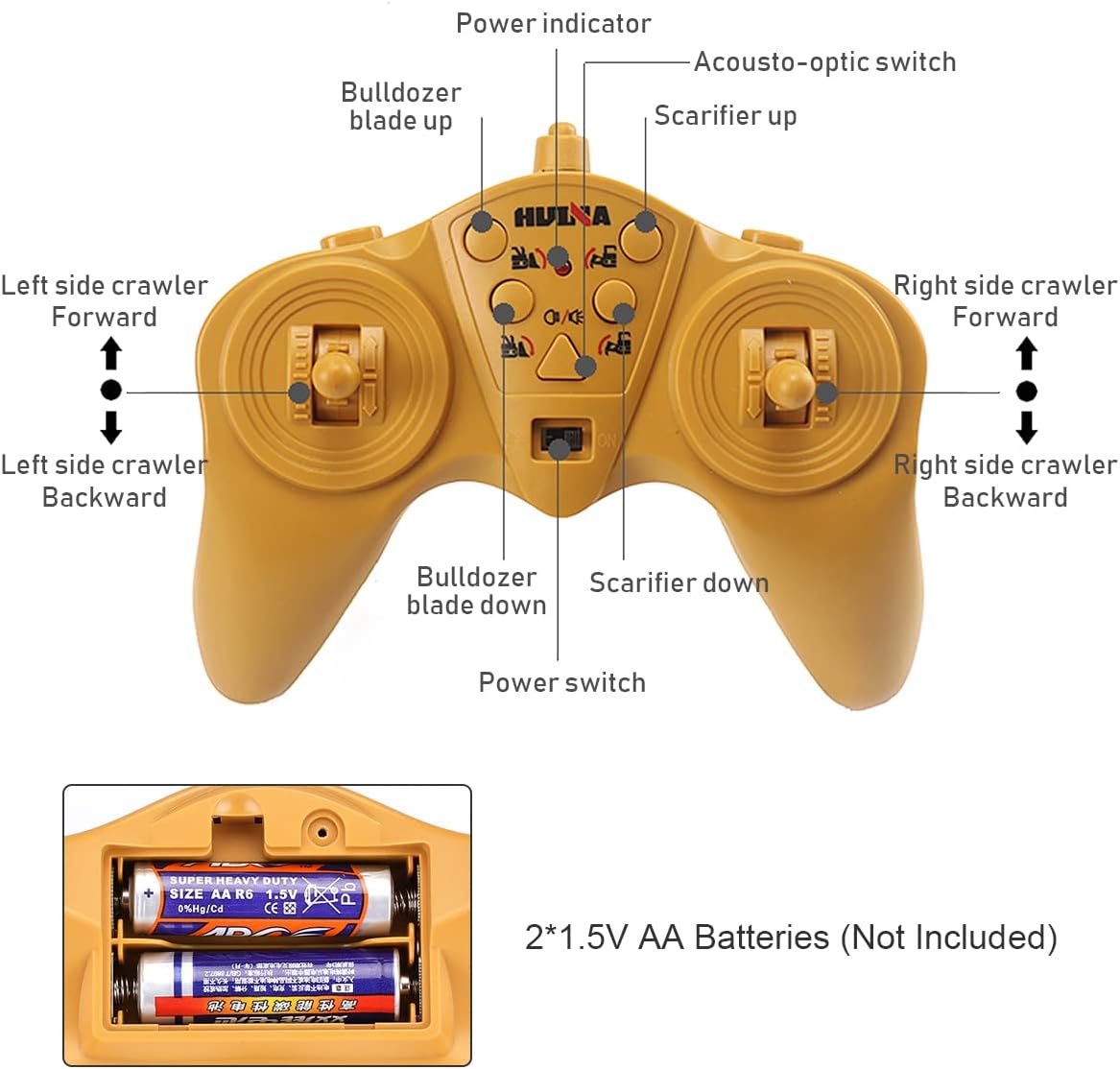 Mostop RC Bulldozer 1/16 Scale 9 Channel RC Front Loader Tractor for Kids Adults