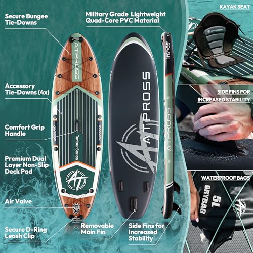 11'6"x35" Inflatable Stand Up Paddle Board 450LBS Weight Capacity Extra Wide Non-Slip Stable Deck Adult SUP