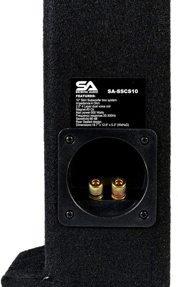 Seismic Audio - SA-SSCS10 - Shallow Mount 10 Inch 500 Watt Car Truck Audio Subwoofer Enclosure for Tight Spaces