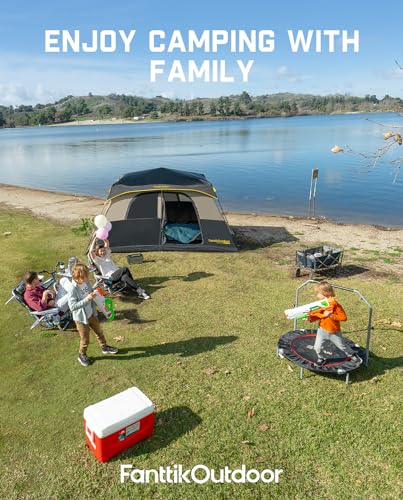 FanttikOutdoor Camping Tent 4/6/8/10 Person Instant Cabin Tent Setup in 60 Seconds with Rainfly & Windproof Portable with Carry Bag for Family