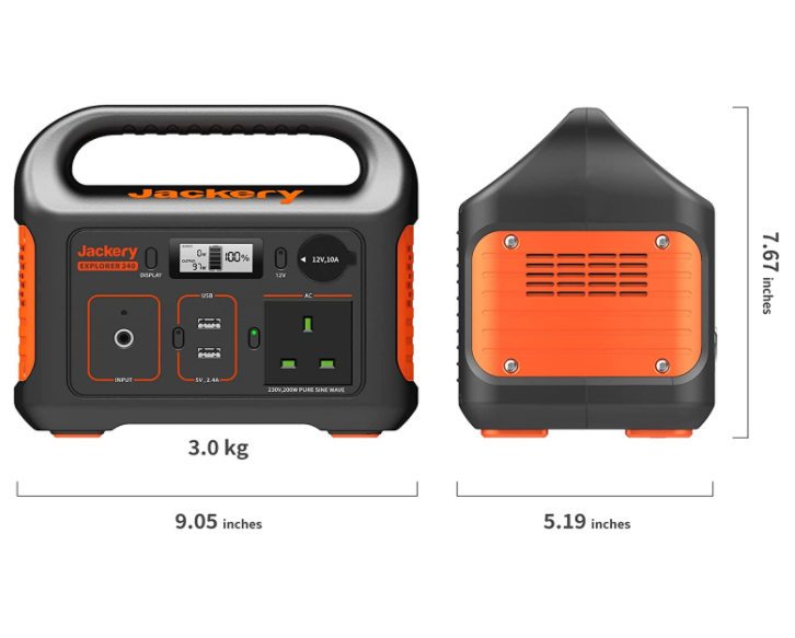 Jackery Solar Generator 240, 240Wh Backup Lithium Battery, 110V200W Pure Sine Wave AC Outlet