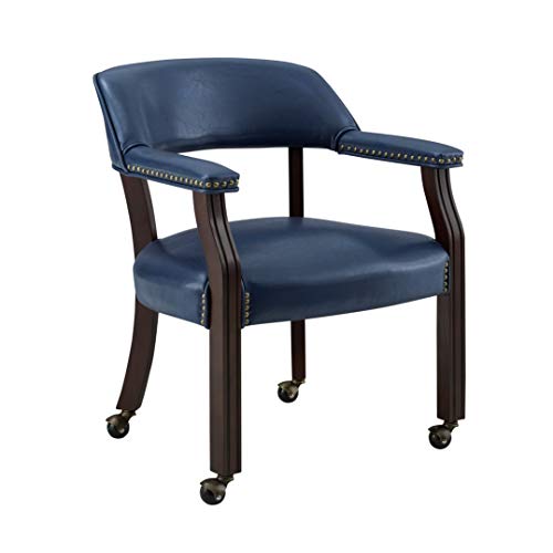 Steve Silver Furniture Tournament Arm Casters Chair, 25" L x 25" W x 31" H, Black