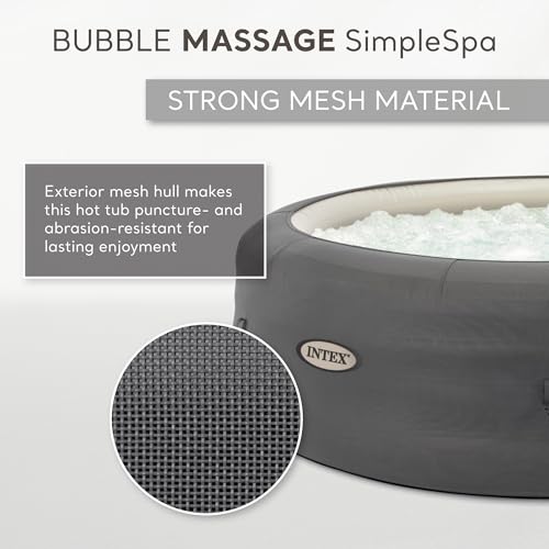 INTEX SimpleSpa Inflatable Hot Tub, 6 Person Jet Massage Spa with Built-in Pump and Cover - Portable Outdoor Tub with Bubble Jets for Home, Backyard