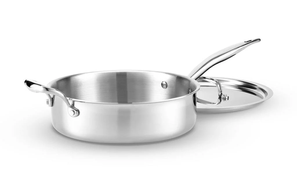 Heritage Steel Enhanced 5-ply Stainless Saute Pan with Lid