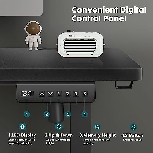 Standing Desk, Adjustable Height Electric Sit Stand Up Down Computer Table