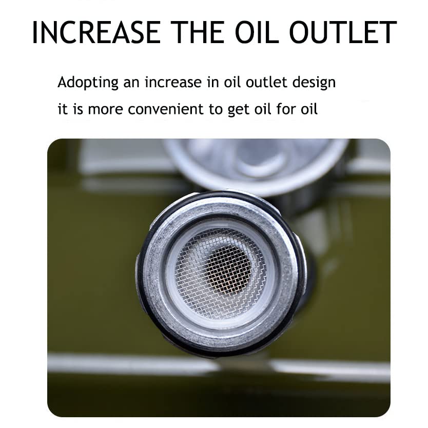 Portable Fuel Tank Stainless Steel Oil Barrel Gas Can,Gasoline Barrel,Thick Fuel Tank,Flexible Spout,Diesel Can for Cars,Trucks and Boat,50L